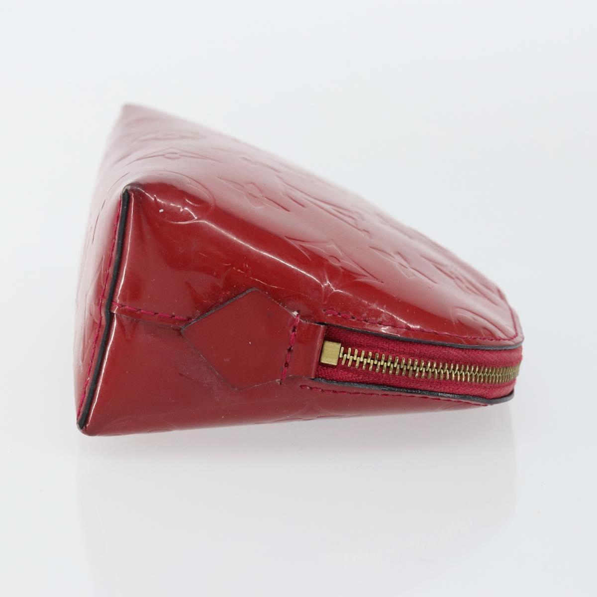 LOUIS VUITTON Vernis Pochette Cosmetic PM Rouge Grunadine M91746 LV Auth 142757