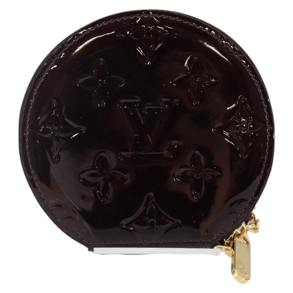 LOUIS VUITTON Vernis Porte Monnaie Ecruil Coin Purse Amarante M91386 Auth 142760