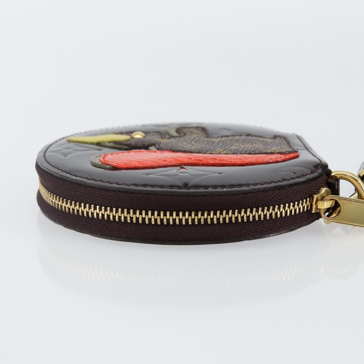 LOUIS VUITTON Vernis Porte Monnaie Ecruil Coin Purse Amarante M91386 Auth 142760