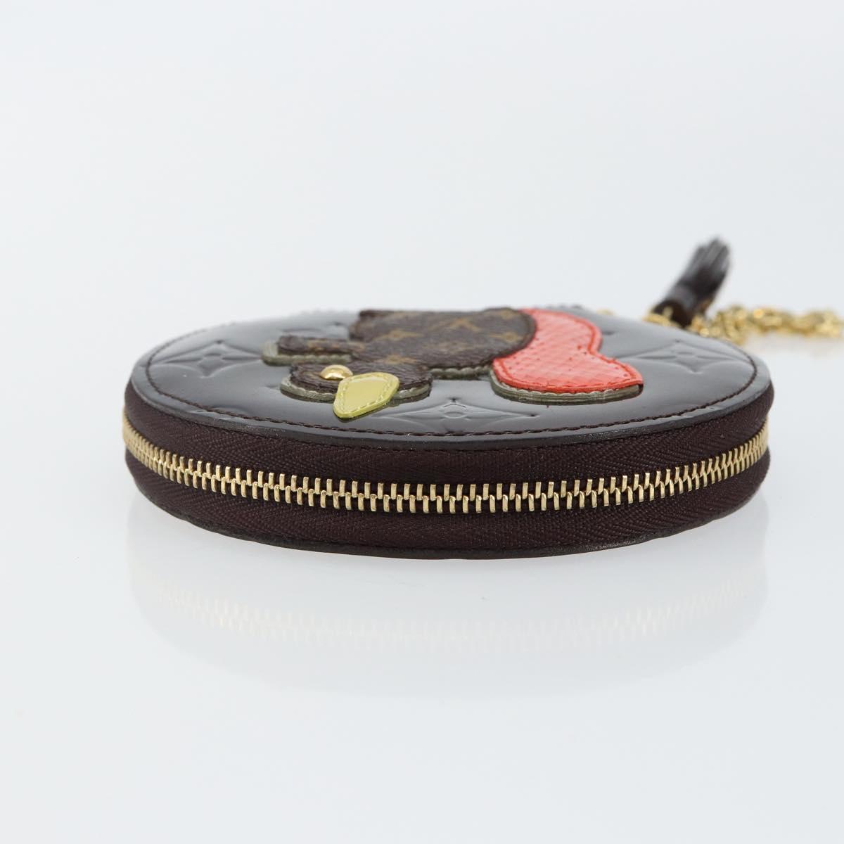 LOUIS VUITTON Vernis Porte Monnaie Ecruil Coin Purse Amarante M91386 Auth 142760