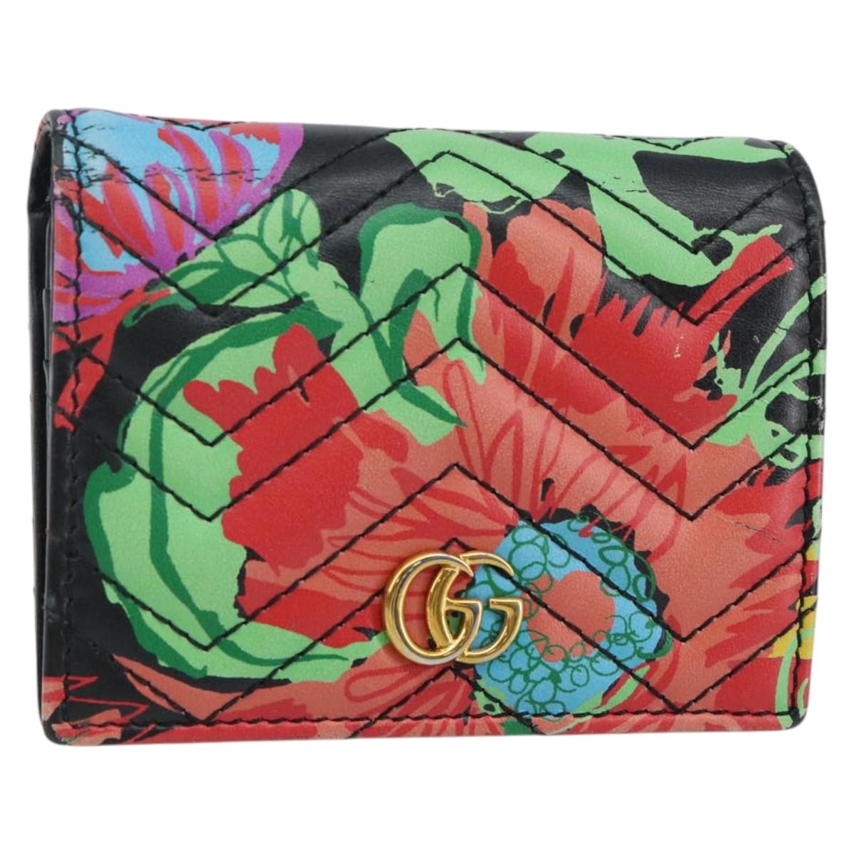 GUCCI GG Marmont Ken Scott Wallet Leather Black 466492 Auth 142761
