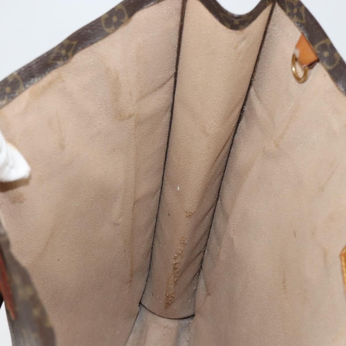 LOUIS VUITTON Monogram Sac Plat Hand Bag M51140 LV Auth 142771