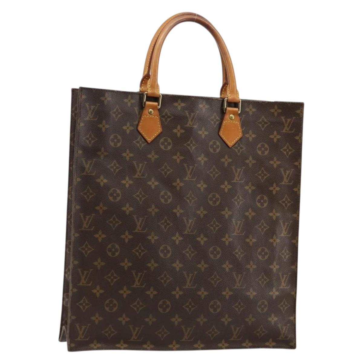 LOUIS VUITTON Monogram Sac Plat Hand Bag M51140 LV Auth 142771