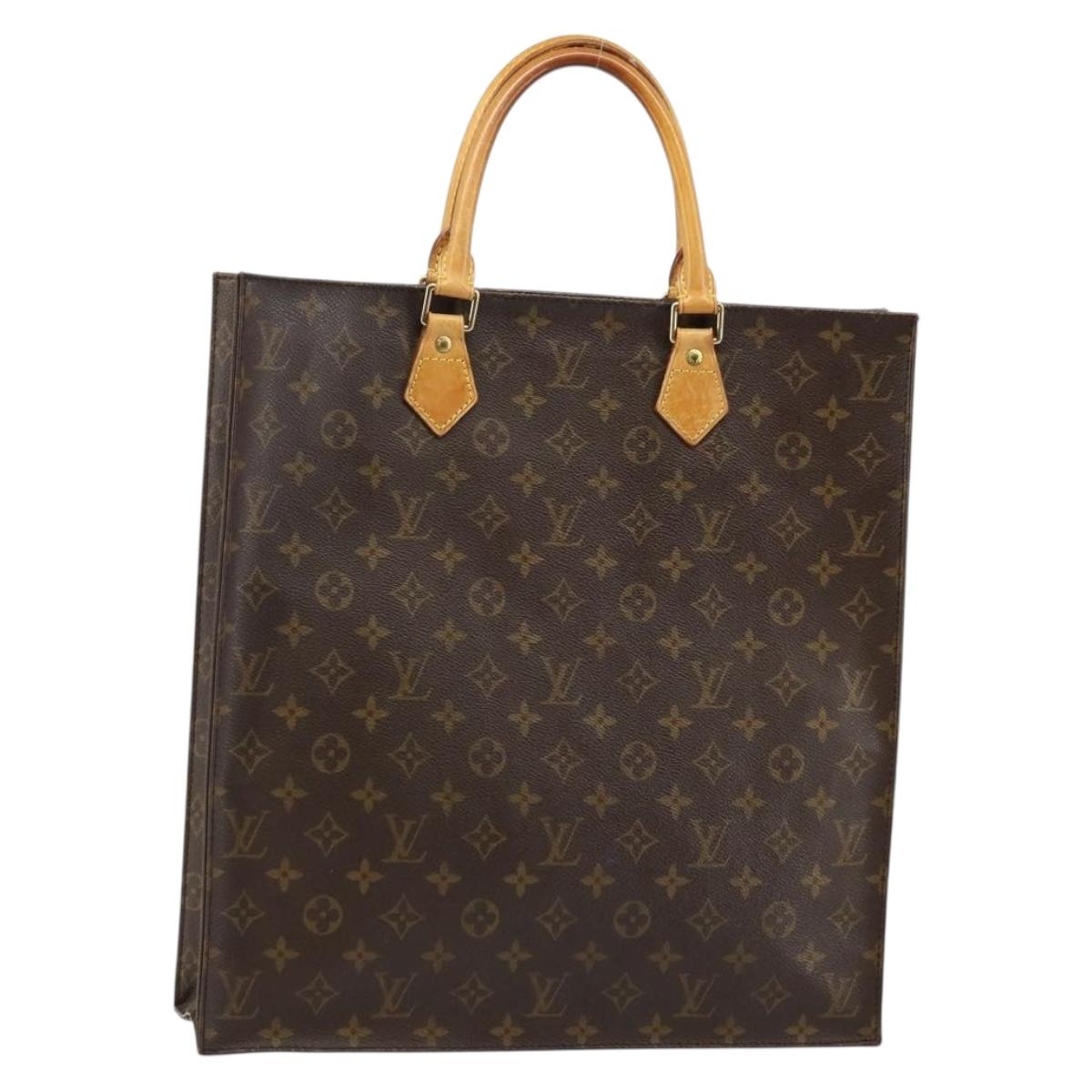 LOUIS VUITTON Monogram Sac Plat Hand Bag M51140 LV Auth 142772