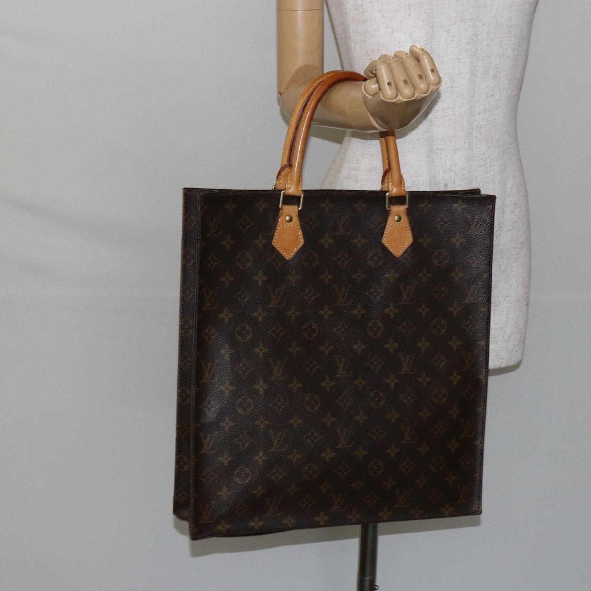 LOUIS VUITTON Monogram Sac Plat Hand Bag M51140 LV Auth 142772