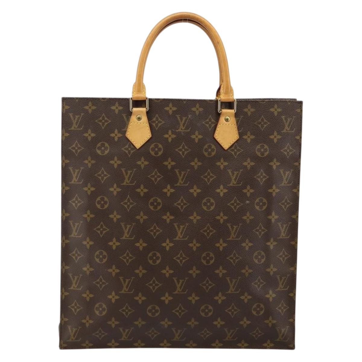 LOUIS VUITTON Monogram Sac Plat Hand Bag M51140 LV Auth 142773