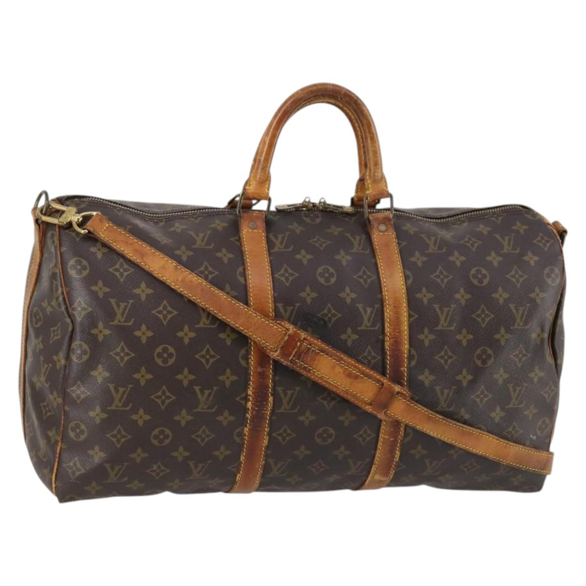 LOUIS VUITTON Monogram Keepall Bandouliere 50 Hand Bag M41416 LV Auth 142778