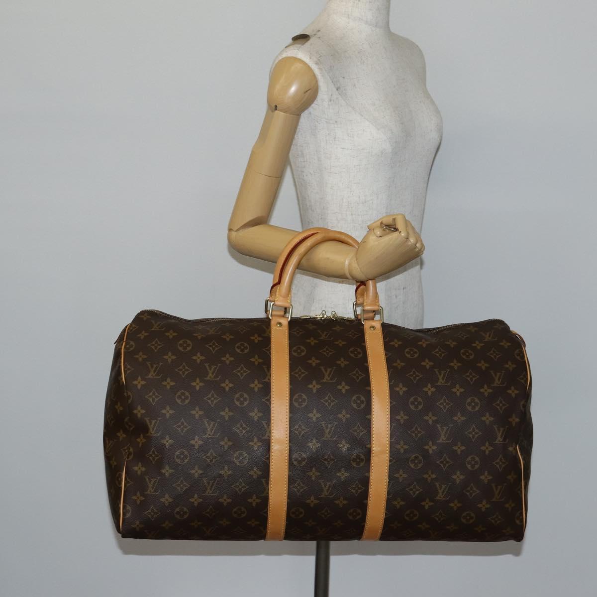 LOUIS VUITTON Monogram Keepall 55 Boston Bag M41424 LV Auth 142779