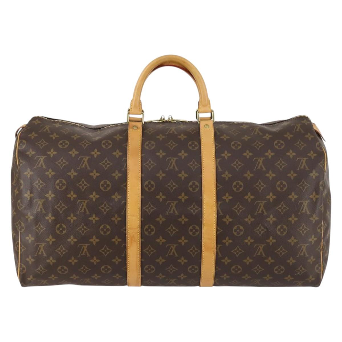 LOUIS VUITTON Monogram Keepall 55 Boston Bag M41424 LV Auth 142779