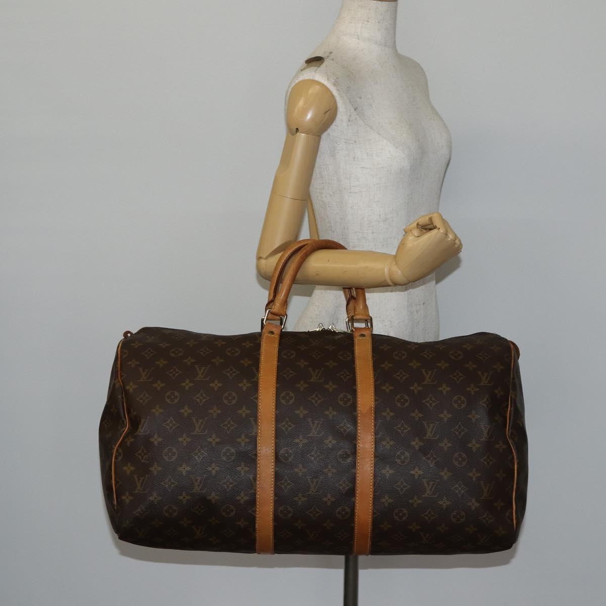 LOUIS VUITTON Monogram Keepall 55 Boston Bag M41424 LV Auth 142780