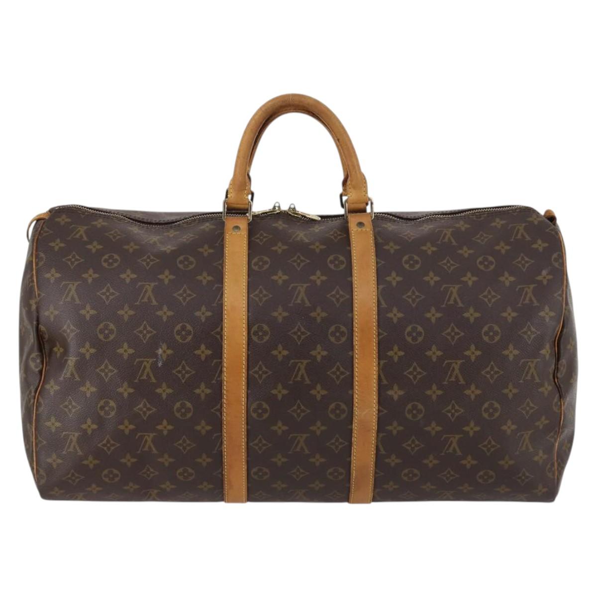 LOUIS VUITTON Monogram Keepall 55 Boston Bag M41424 LV Auth 142780