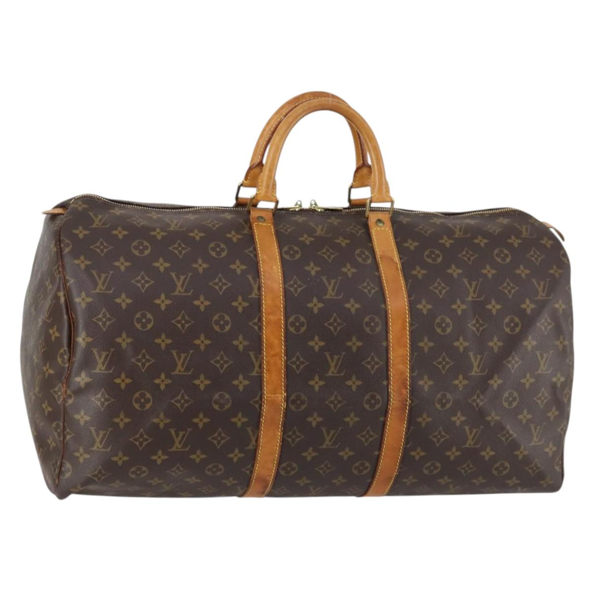 LOUIS VUITTON Monogram Keepall 55 Boston Bag M41424 LV Auth 142781