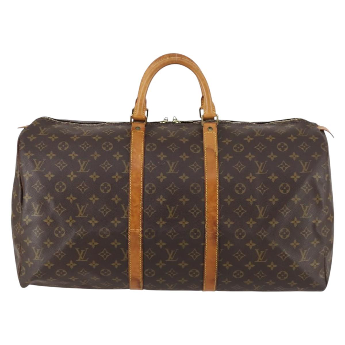 LOUIS VUITTON Monogram Keepall 55 Boston Bag M41424 LV Auth 142781