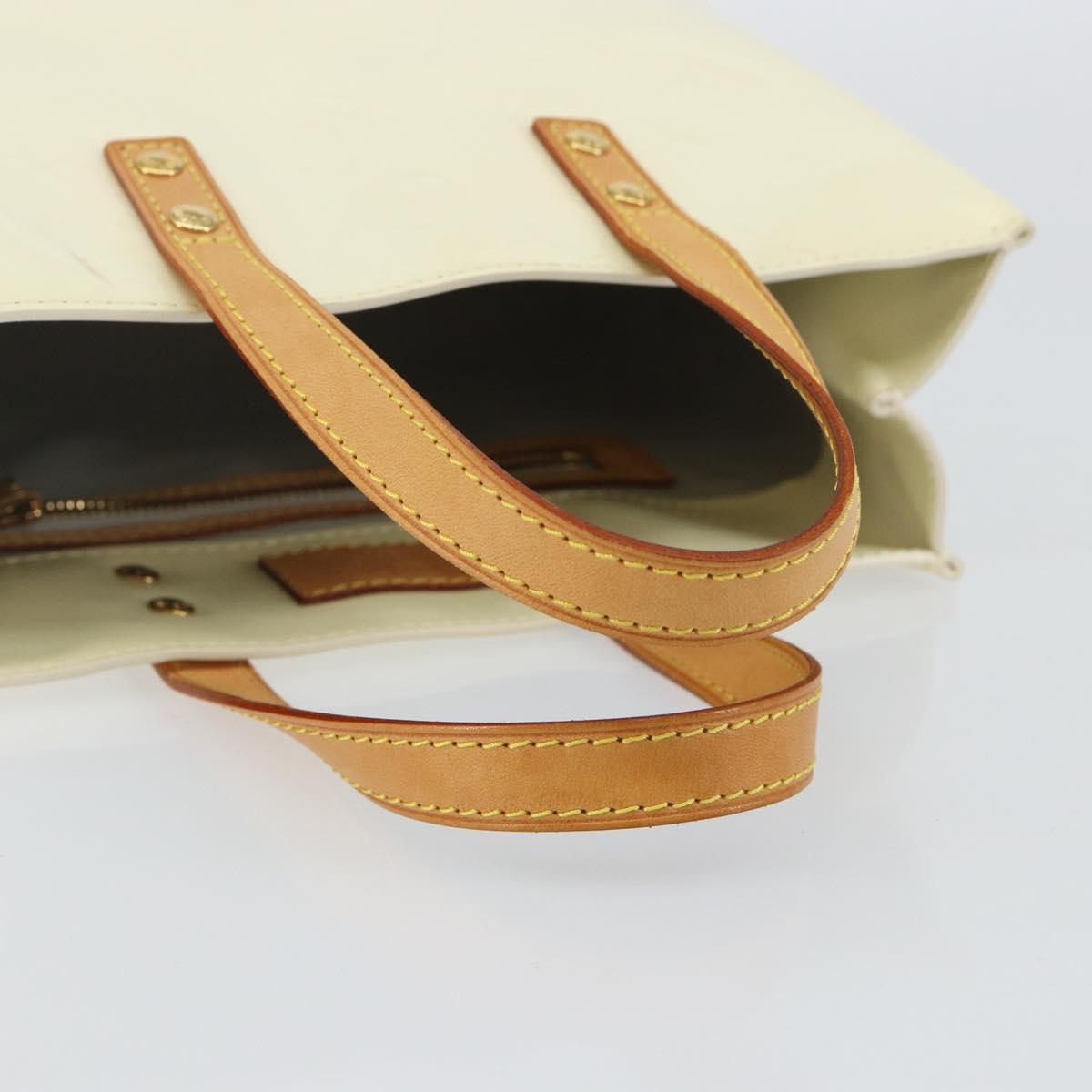 LOUIS VUITTON Monogram Vernis Reade PM Hand Bag Perle M91336 LV Auth 142788