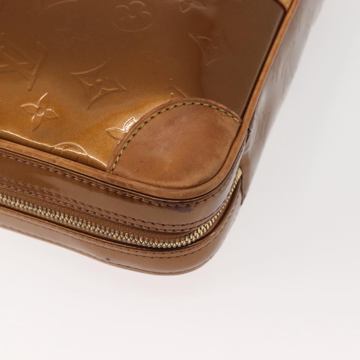 LOUIS VUITTON Monogram Vernis Van Damme Hand Bag Bronze M91125 LV Auth 142789