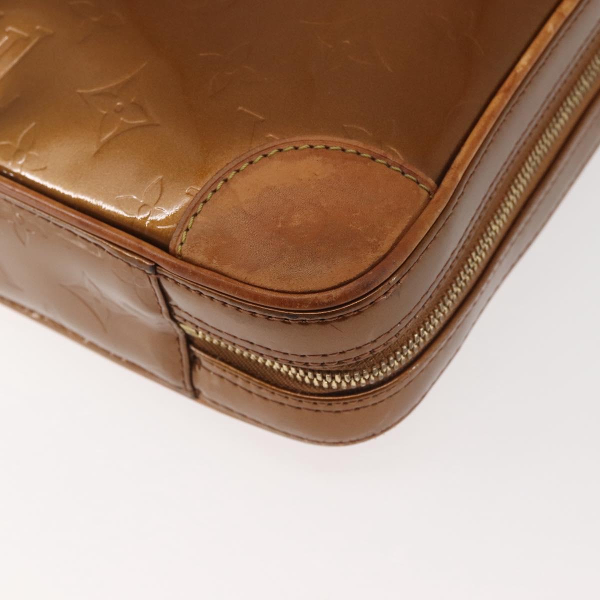 LOUIS VUITTON Monogram Vernis Van Damme Hand Bag Bronze M91125 LV Auth 142789