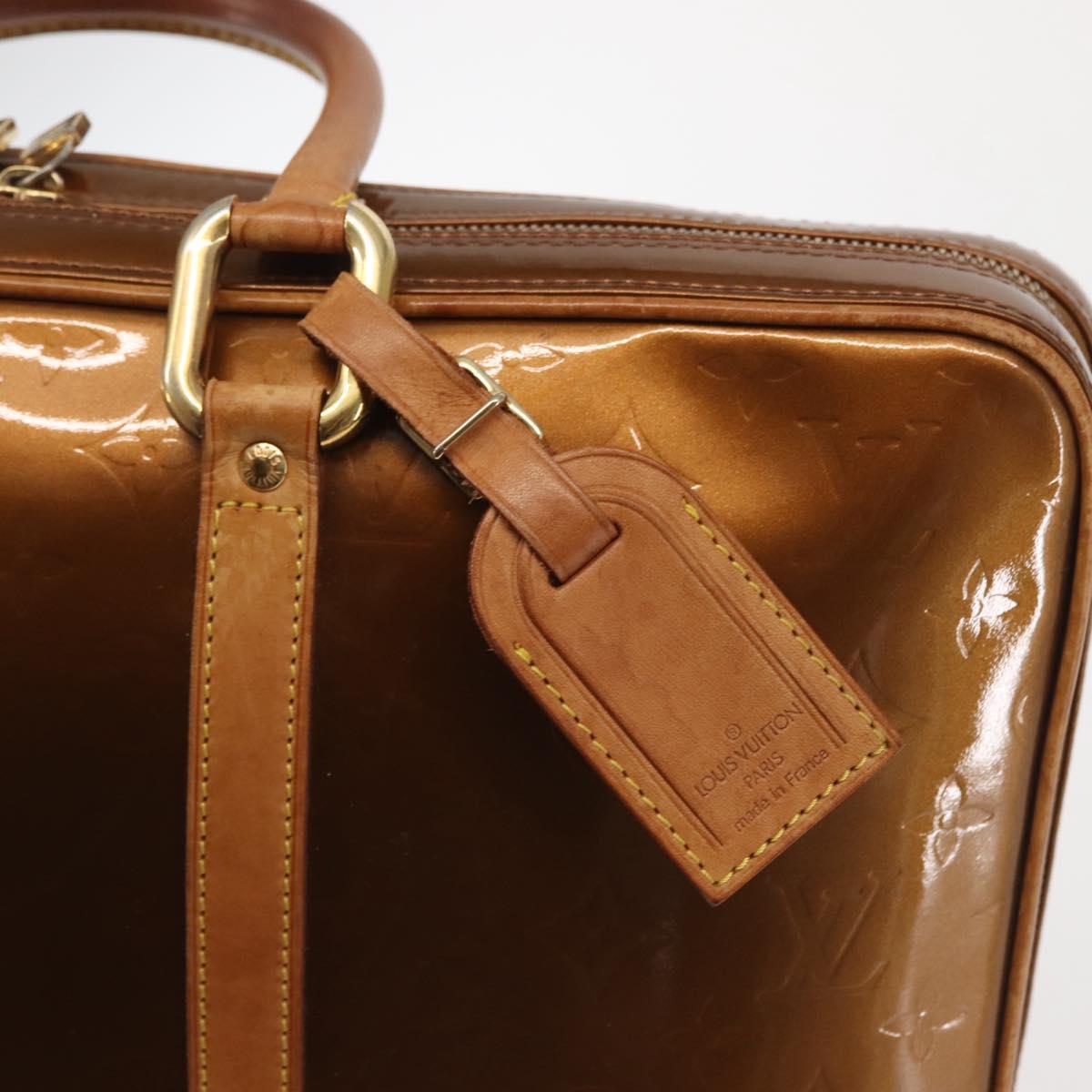 LOUIS VUITTON Monogram Vernis Van Damme Hand Bag Bronze M91125 LV Auth 142789