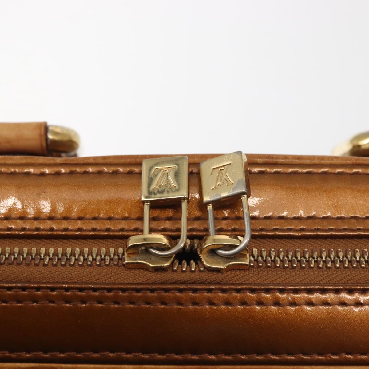 LOUIS VUITTON Monogram Vernis Van Damme Hand Bag Bronze M91125 LV Auth 142789