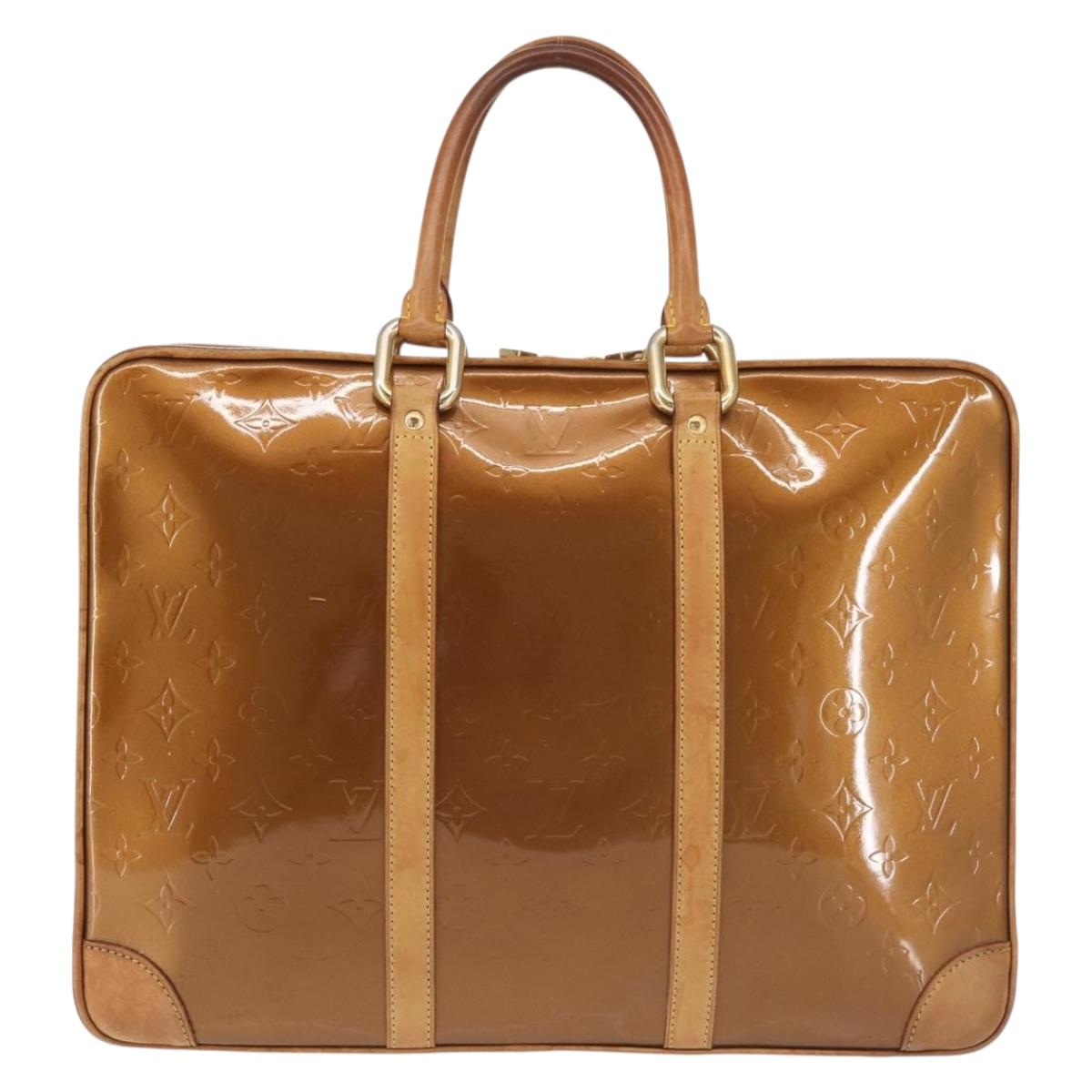 LOUIS VUITTON Monogram Vernis Van Damme Hand Bag Bronze M91125 LV Auth 142789