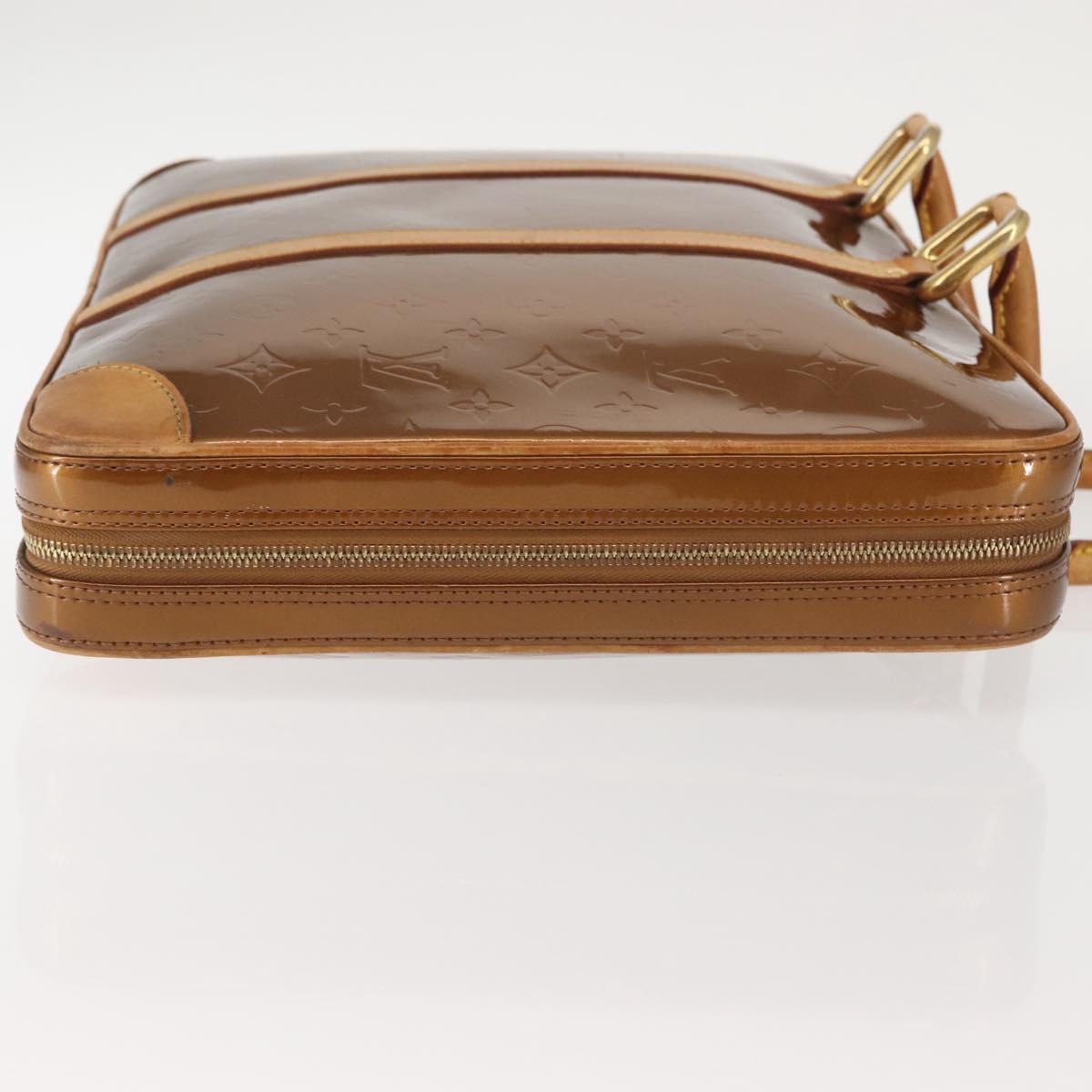 LOUIS VUITTON Monogram Vernis Van Damme Hand Bag Bronze M91125 LV Auth 142789