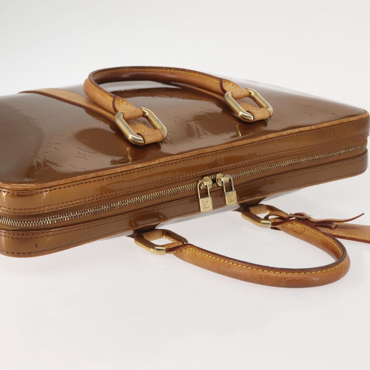 LOUIS VUITTON Monogram Vernis Van Damme Hand Bag Bronze M91125 LV Auth 142789