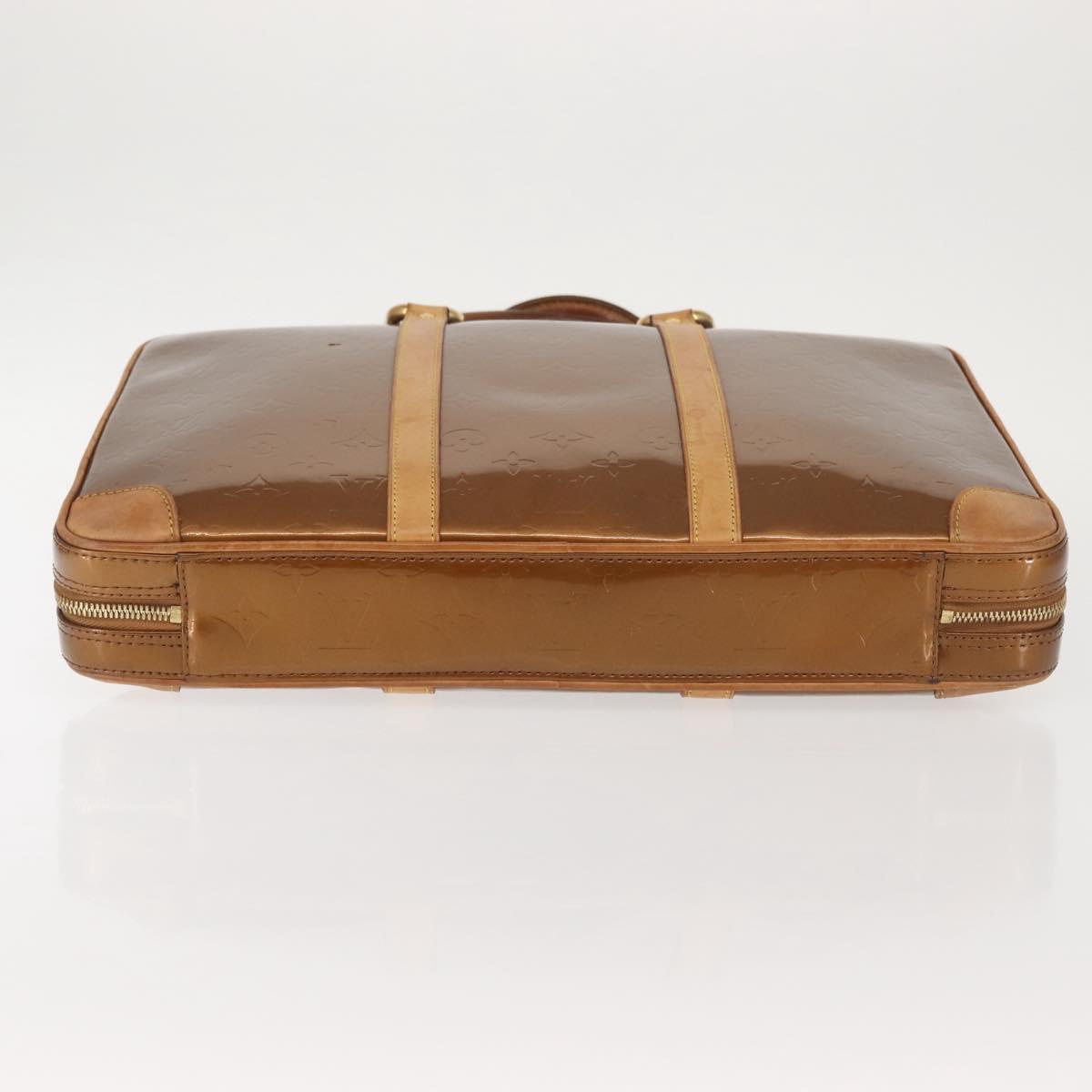 LOUIS VUITTON Monogram Vernis Van Damme Hand Bag Bronze M91125 LV Auth 142789