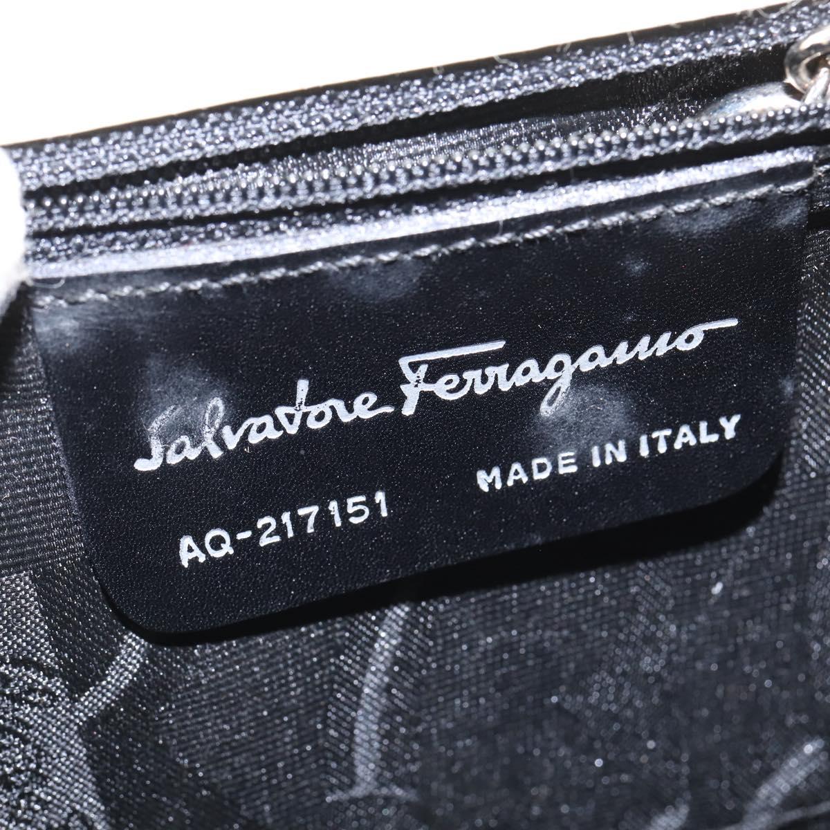 Salvatore Ferragamo Gancini Hand Bag Patent leather 2way White Auth 142795
