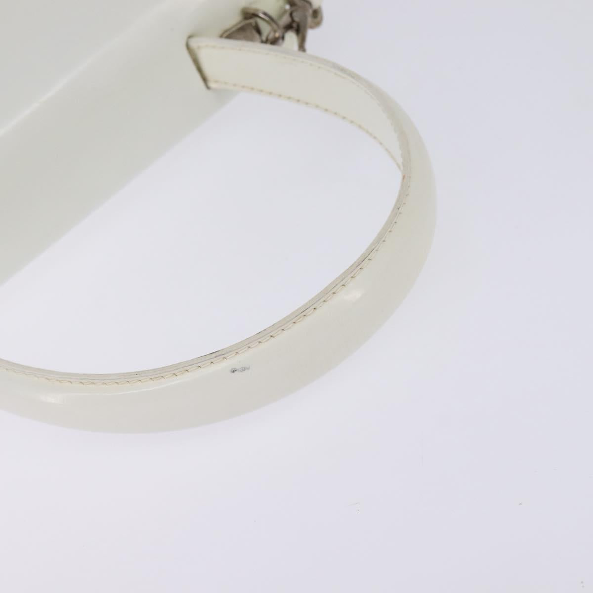 Salvatore Ferragamo Gancini Hand Bag Patent leather 2way White Auth 142795
