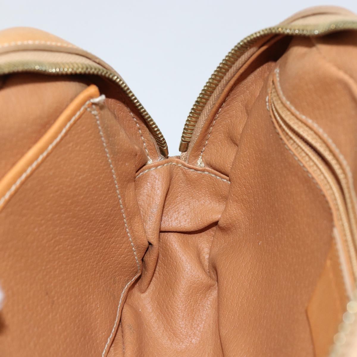 CELINE Macadam Canvas Hand Bag PVC Beige Gold Auth 142798