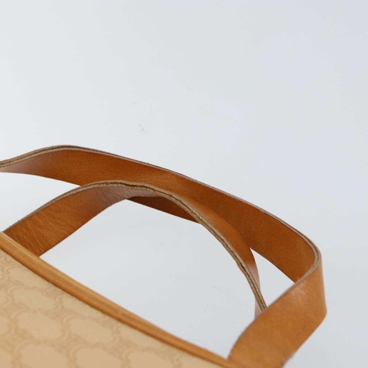 CELINE Macadam Canvas Hand Bag PVC Beige Gold Auth 142798