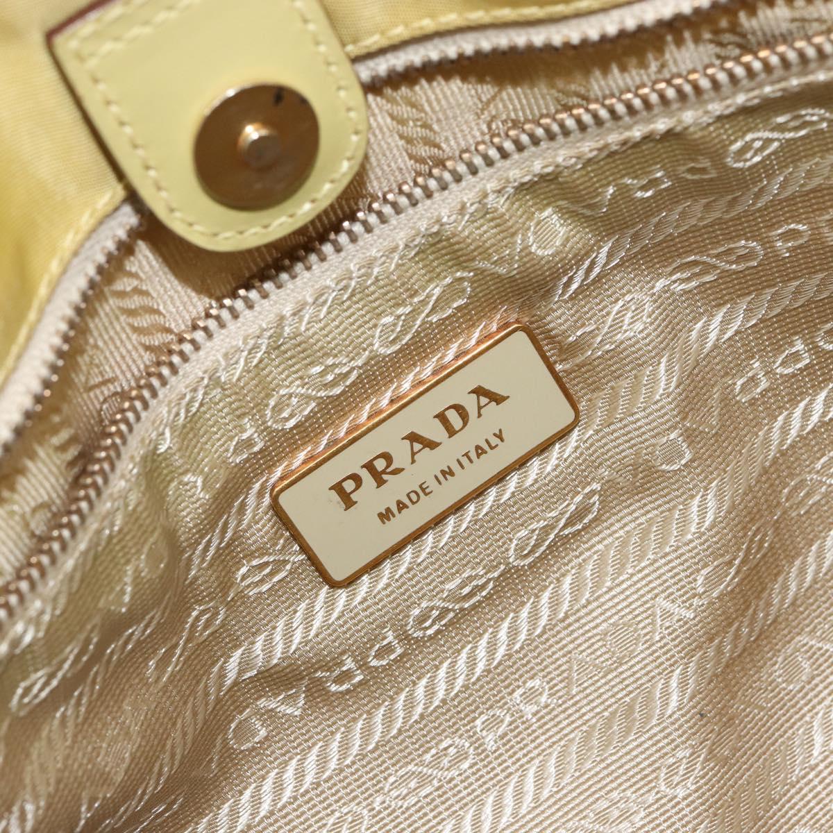 PRADA Hand Bag Nylon Yellow Gold Auth 142801