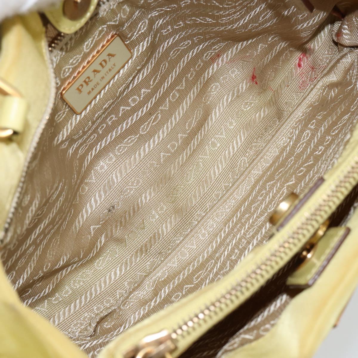 PRADA Hand Bag Nylon Yellow Gold Auth 142801