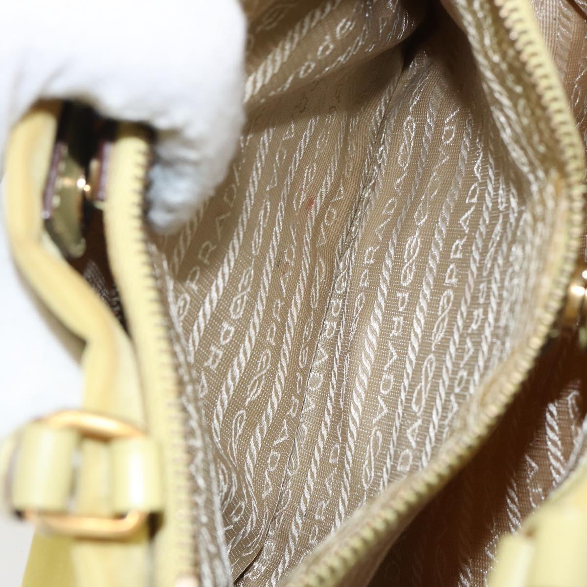 PRADA Hand Bag Nylon Yellow Gold Auth 142801