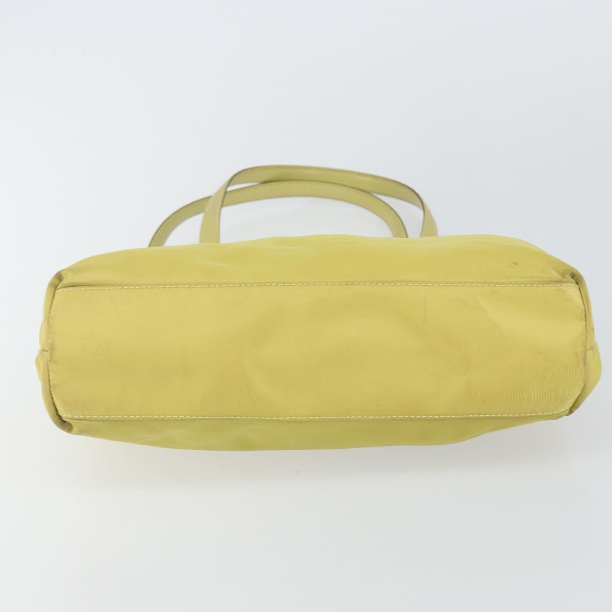 PRADA Hand Bag Nylon Yellow Gold Auth 142801