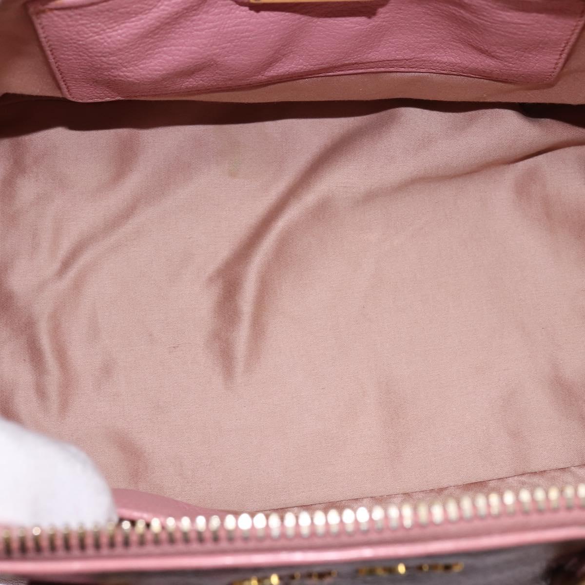 Miu Miu Matelasse Hand Bag Leather 2way Pink Gold Auth 142803
