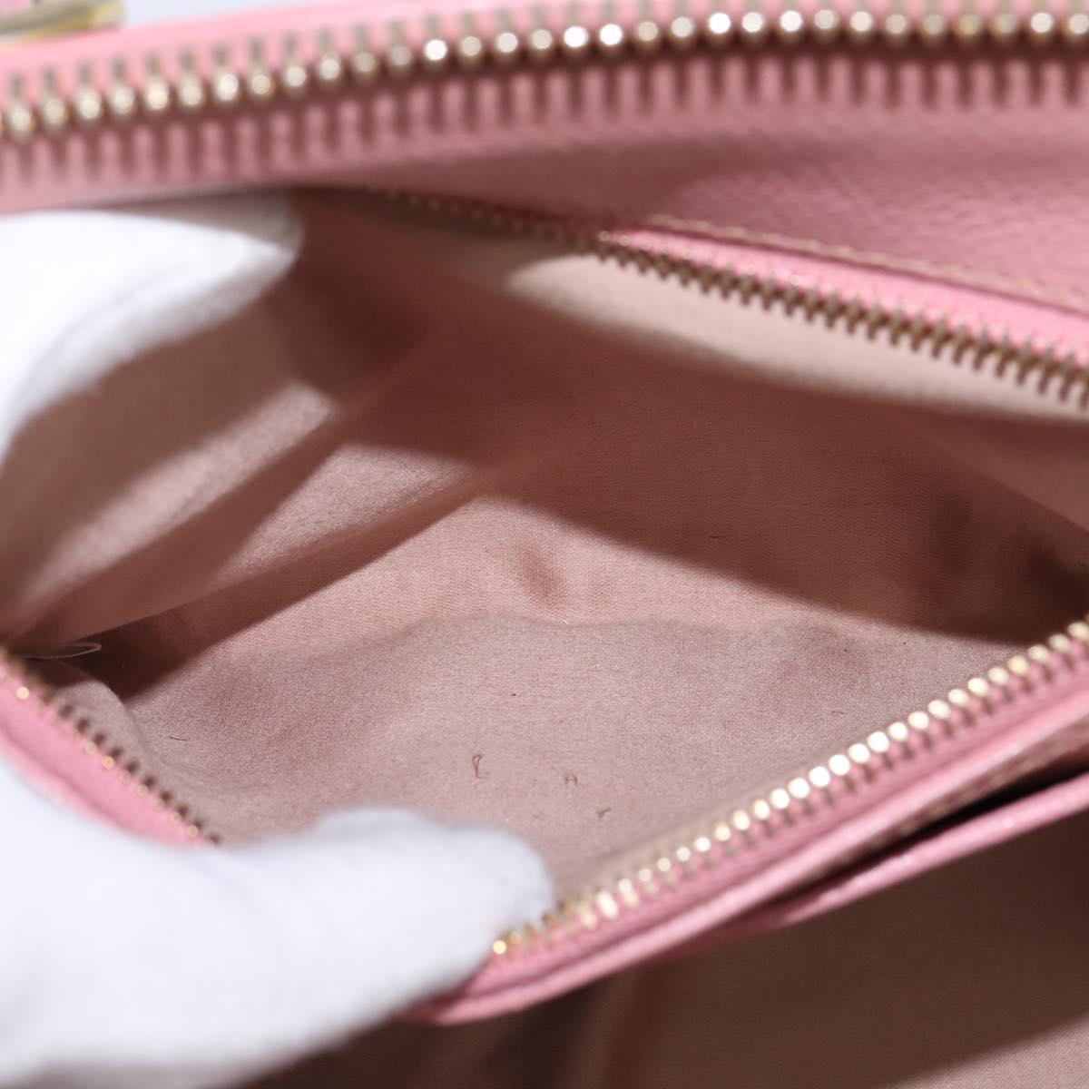 Miu Miu Matelasse Hand Bag Leather 2way Pink Gold Auth 142803