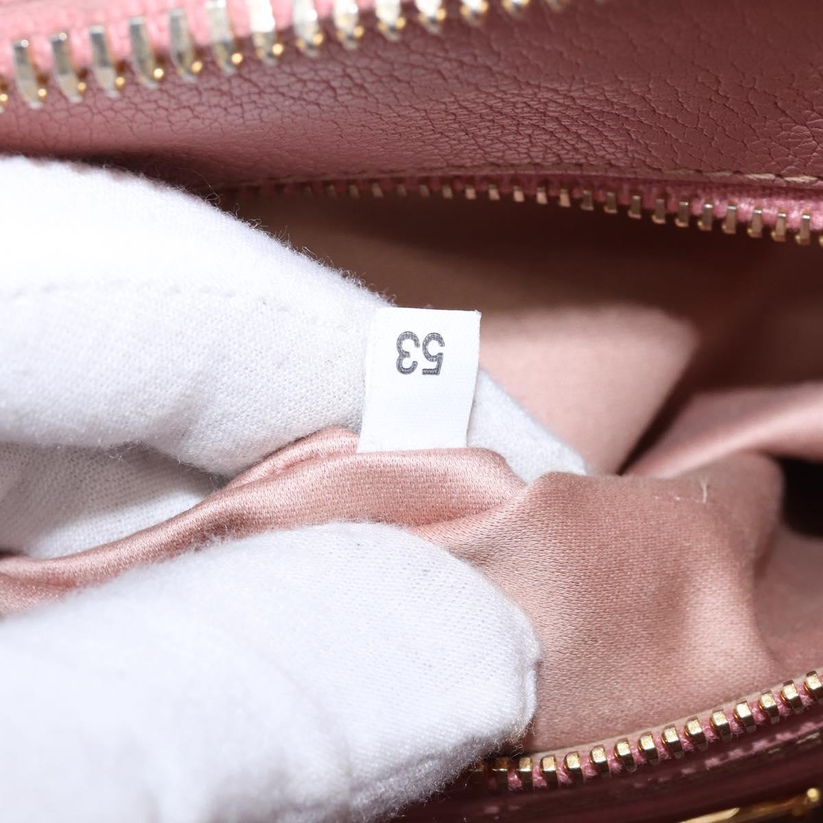 Miu Miu Matelasse Hand Bag Leather 2way Pink Gold Auth 142803
