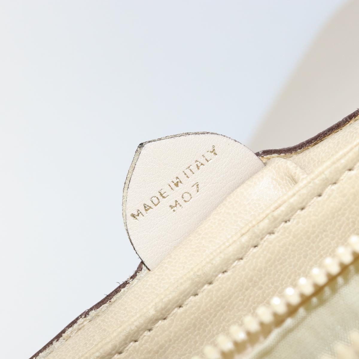 CELINE Shoulder Bag Leather Beige Gold Auth 142806