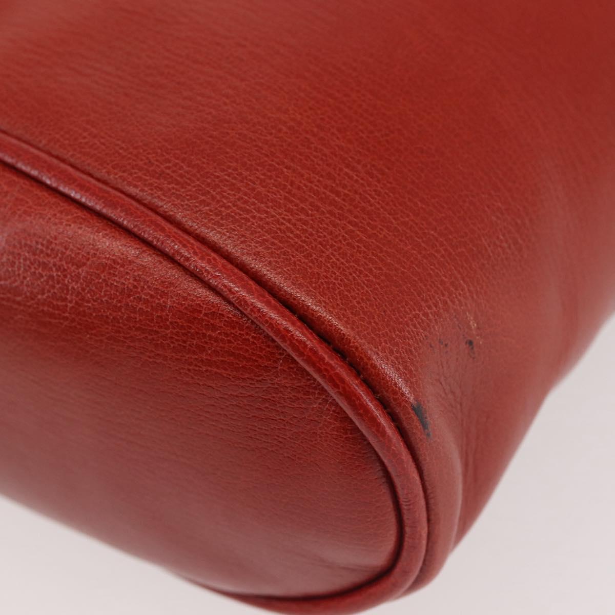 LOEWE Velazquez Hand Bag Leather Red Gold Auth 142809