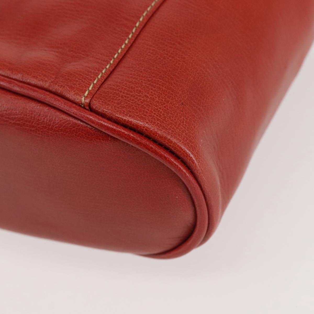 LOEWE Velazquez Hand Bag Leather Red Gold Auth 142809