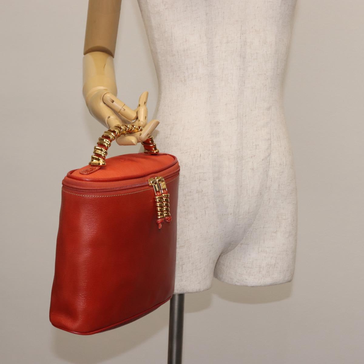 LOEWE Velazquez Hand Bag Leather Red Gold Auth 142809