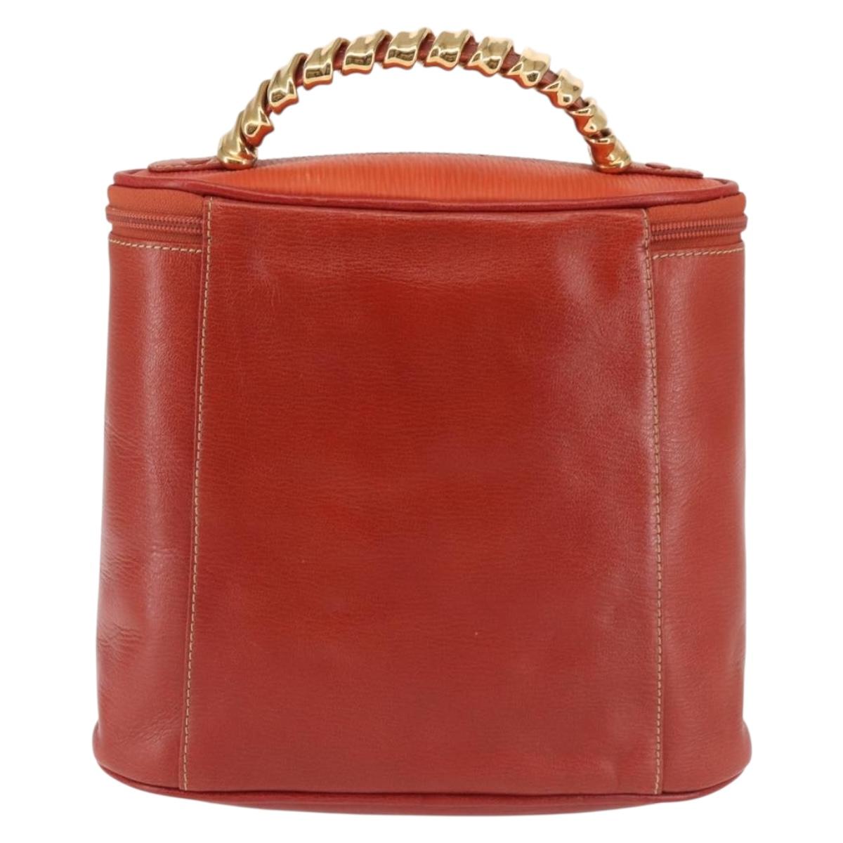 LOEWE Velazquez Hand Bag Leather Red Gold Auth 142809