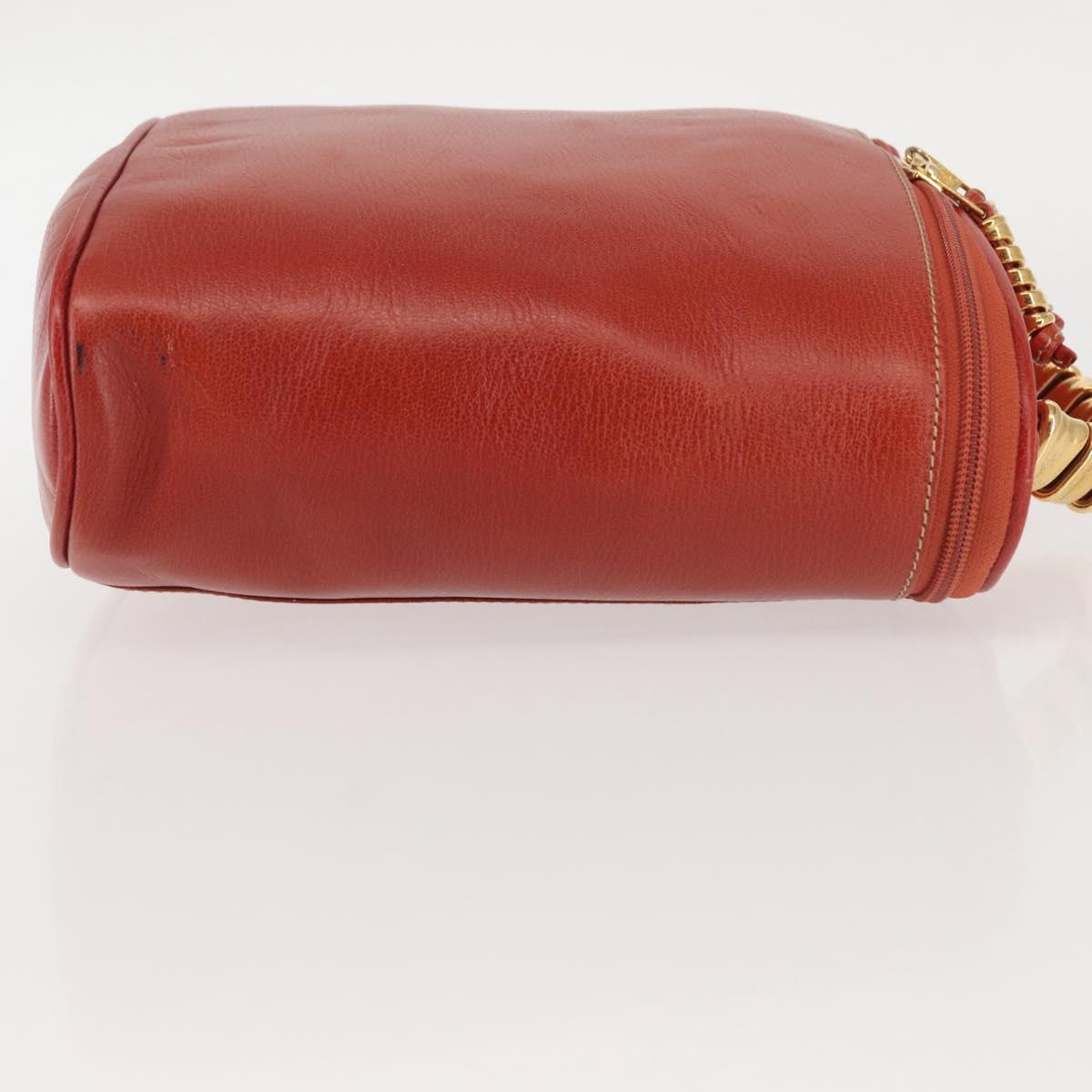 LOEWE Velazquez Hand Bag Leather Red Gold Auth 142809