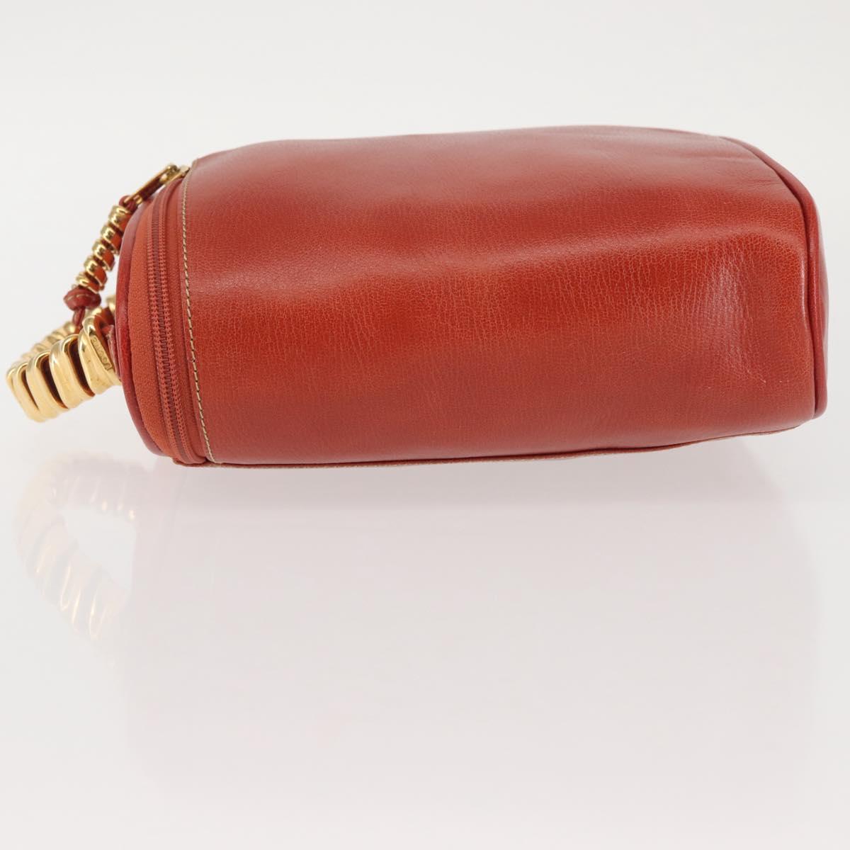 LOEWE Velazquez Hand Bag Leather Red Gold Auth 142809