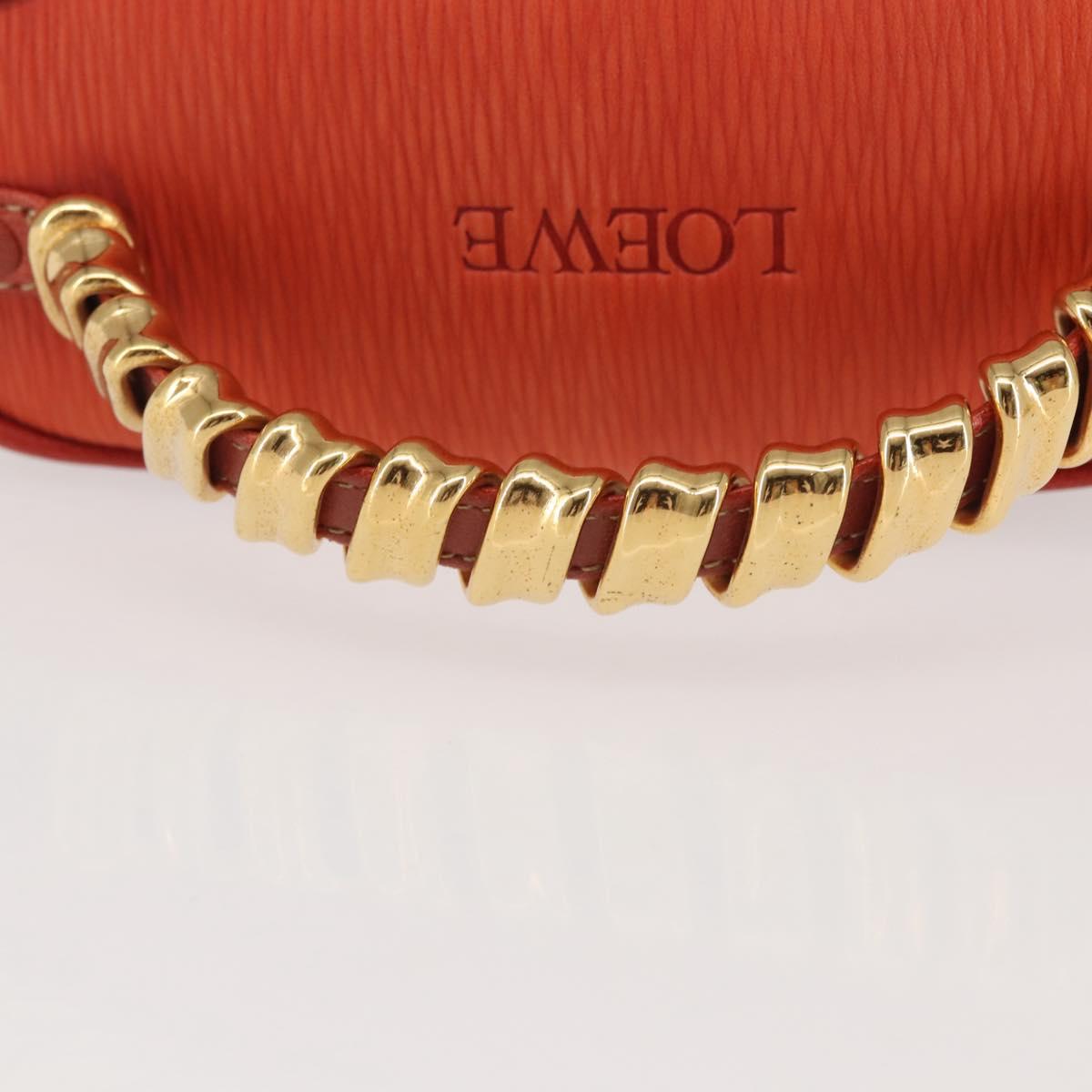 LOEWE Velazquez Hand Bag Leather Red Gold Auth 142809
