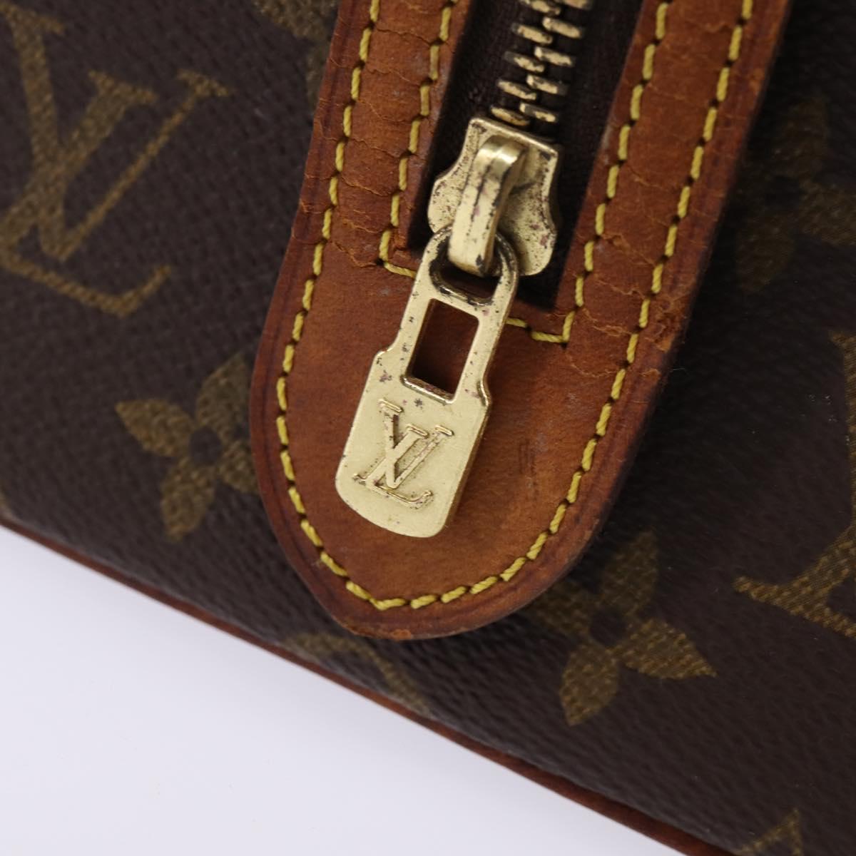 LOUIS VUITTON Monogram Trousse Patte Pression Cosmetic Pouch M47636 Auth 142810
