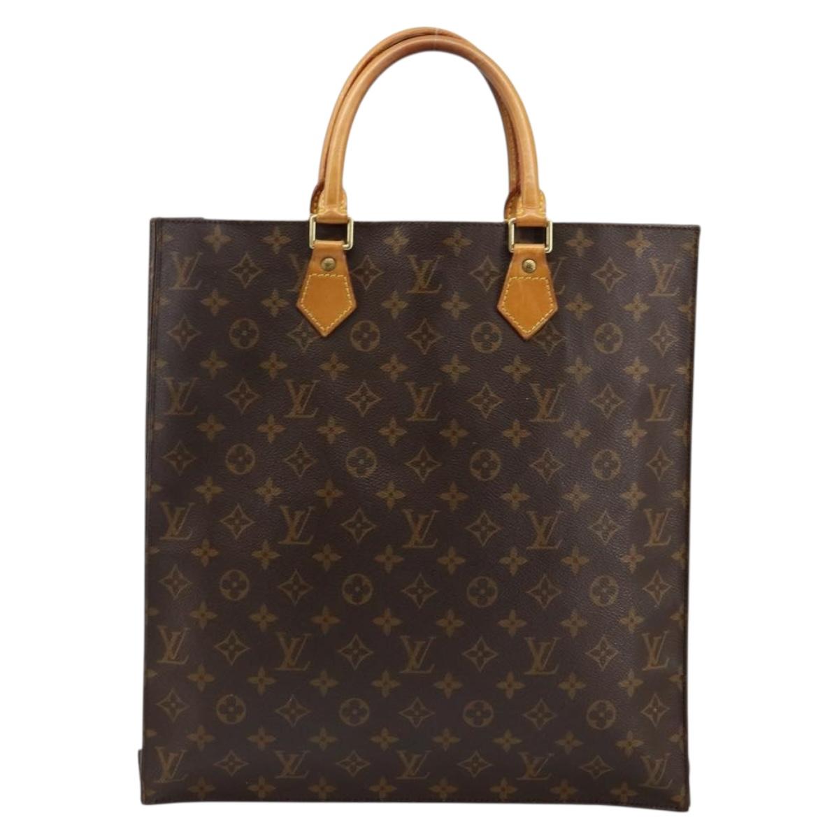 LOUIS VUITTON Monogram Sac Plat Hand Bag M51140 LV Auth 142812