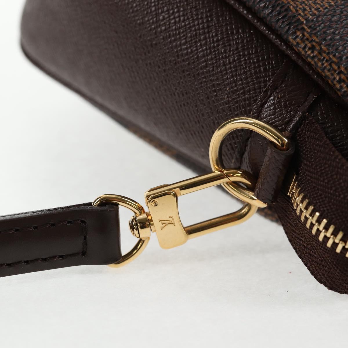 LOUIS VUITTON Damier Ebene Trousse Makeup Pouch N51982 LV Auth 142815V