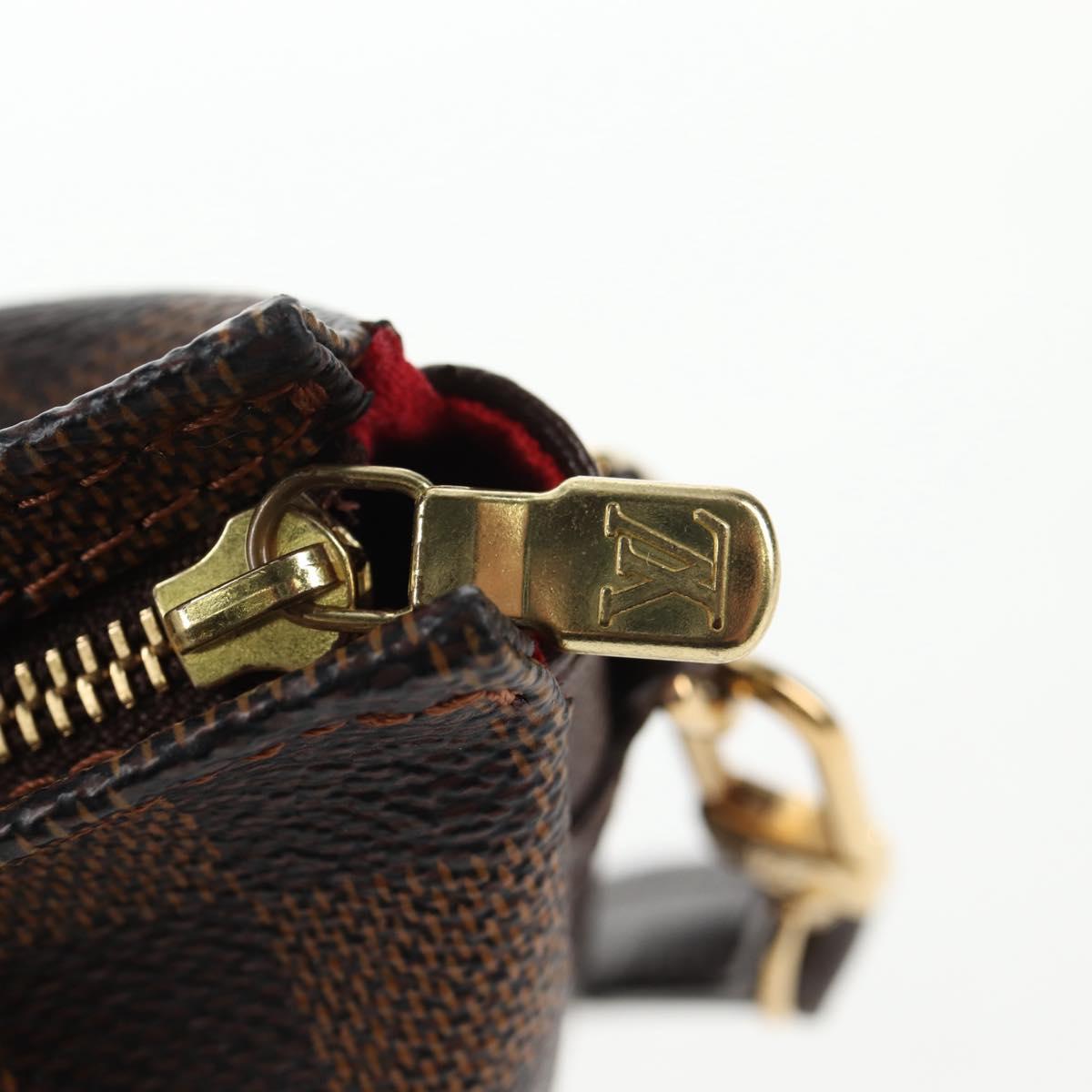 LOUIS VUITTON Damier Ebene Trousse Makeup Pouch N51982 LV Auth 142815V