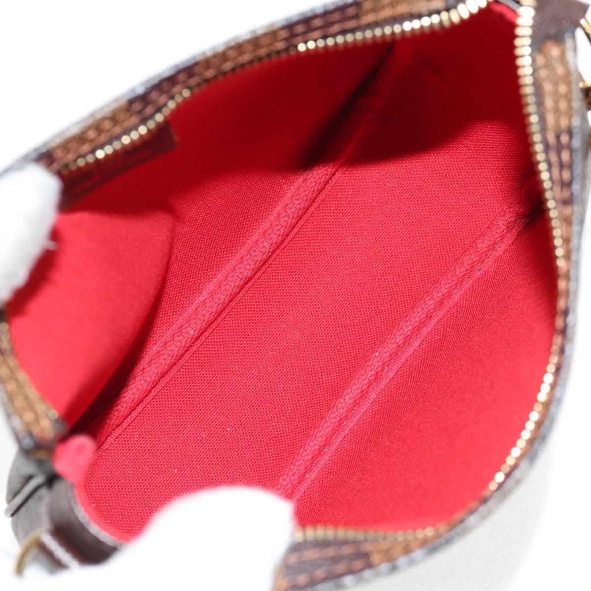 LOUIS VUITTON Damier Ebene Trousse Makeup Pouch N51982 LV Auth 142815V